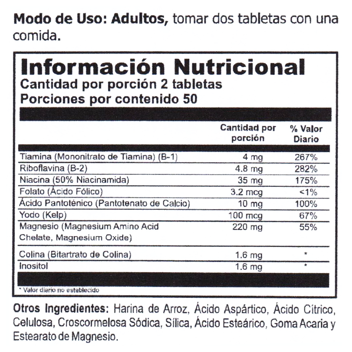 Magnesio Quelado - Tabla